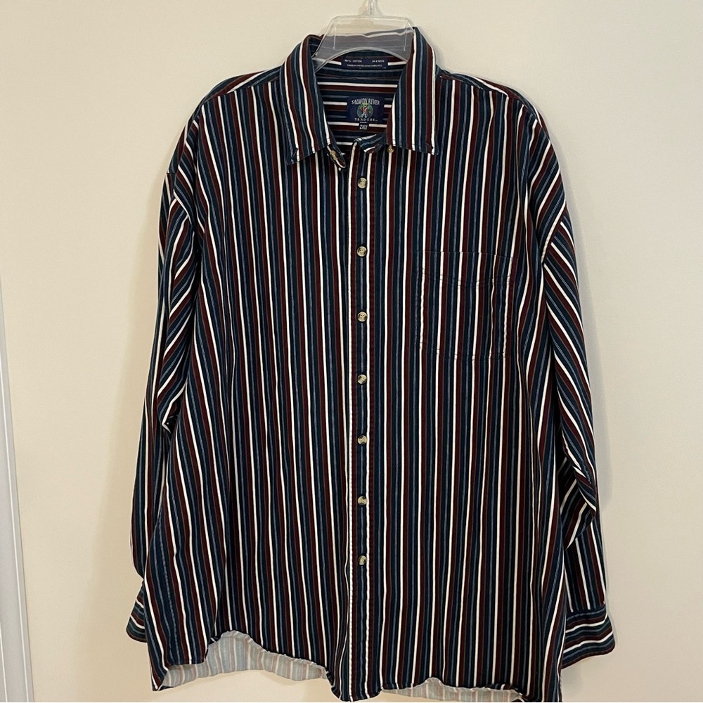 Salmon River Traders Striped Long Sleeve Soft Brushed Cotton Men’s Size 2XLT